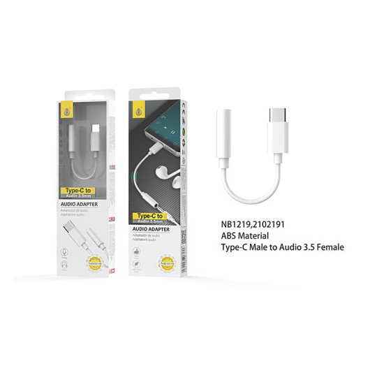 ONEPLUS AUDIO CABLE NB1219 BL TYPE C MALE TO AUDIO 3.5MM FEMALE WHITE